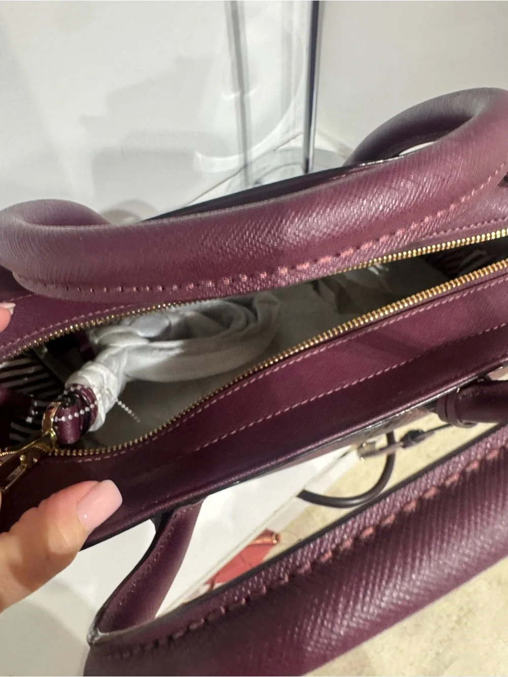 kate spade Cameron Plum Perforated Floral Satchel